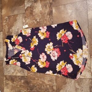 Old Navy S sleeveless v neck shift dress navy floral polka dot summer spring